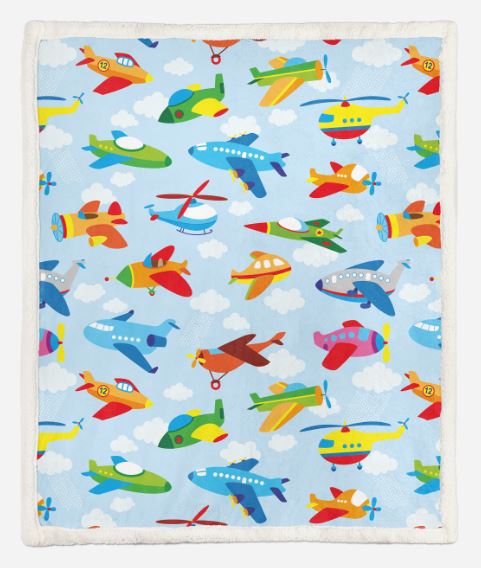 PREORDER Airplanes Sherpa Blanket