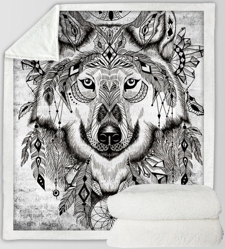 PREORDER Wolf #9 Sherpa Blanket