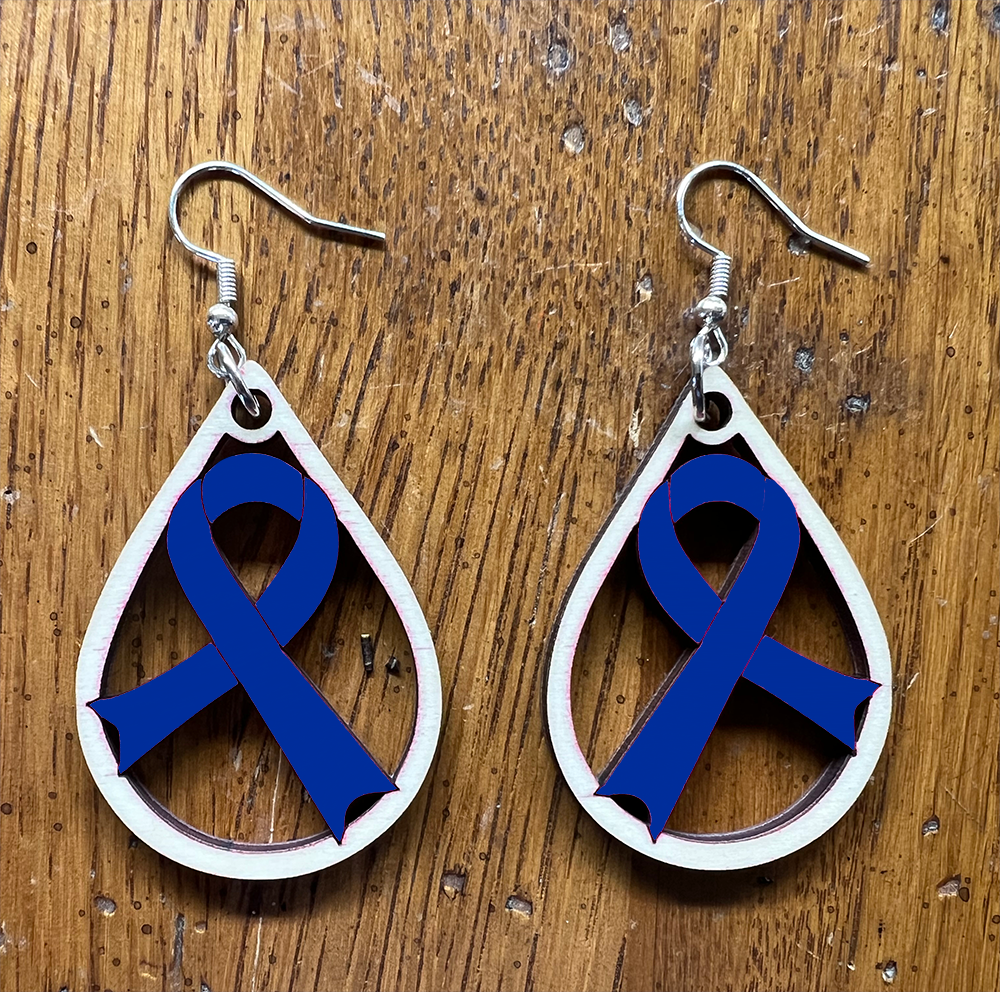 20082 Blue Tear Drop Ribbon JEWELRY HQ-TBM