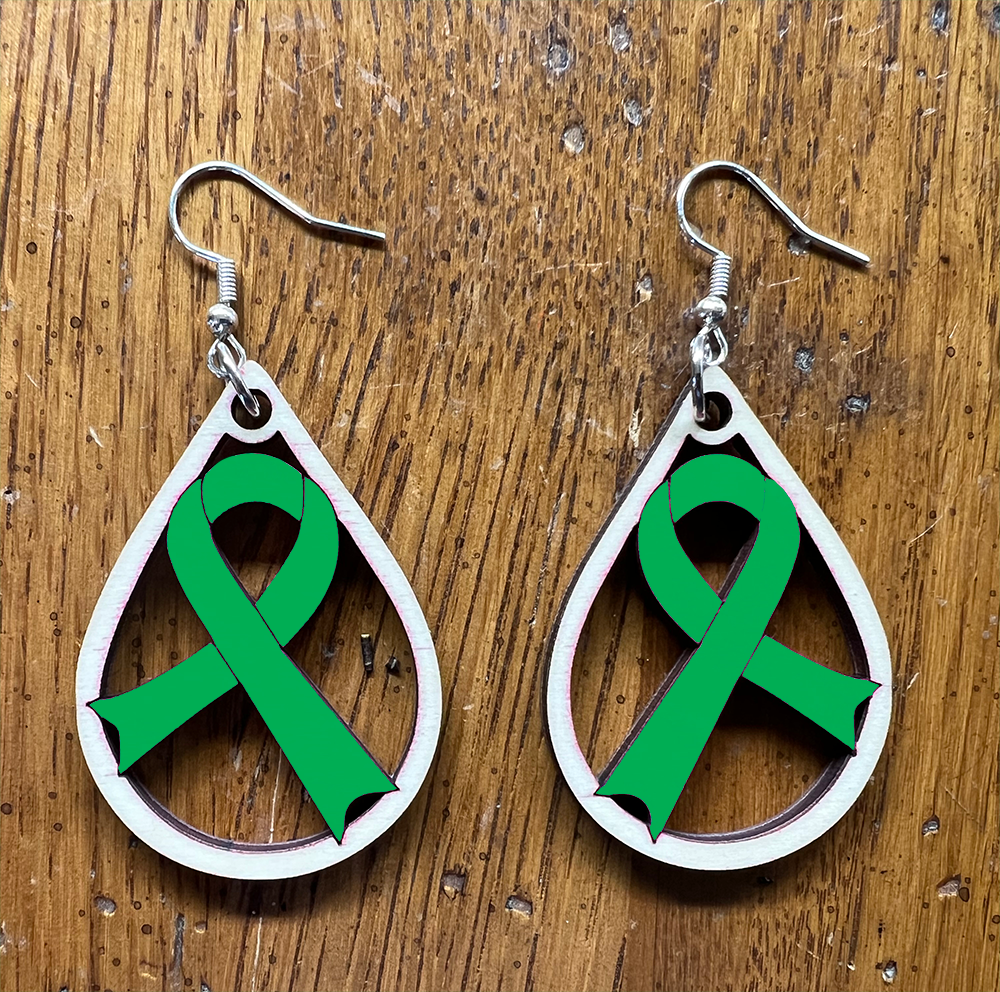 20084 Green Tear Drop Ribbon JEWELRY HQ-TBM