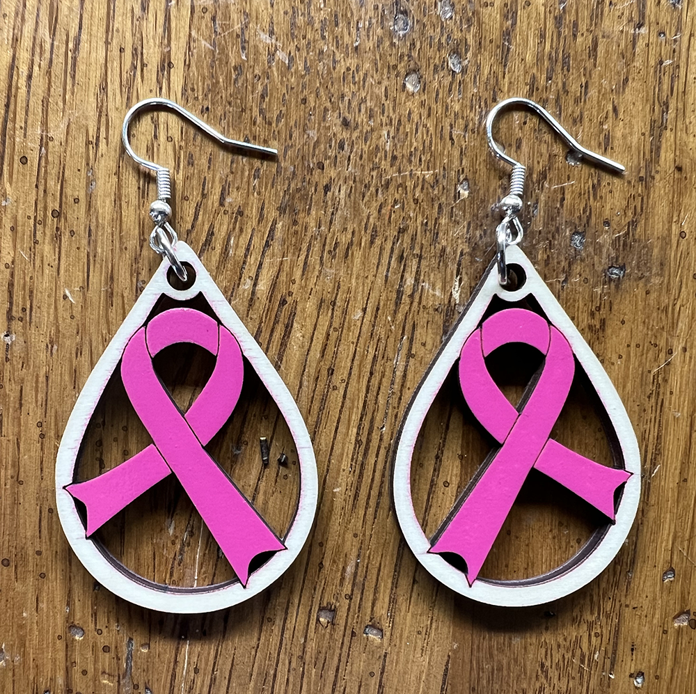 20072 Pink Tear Drop Ribbon JEWELRY HQ-TBM