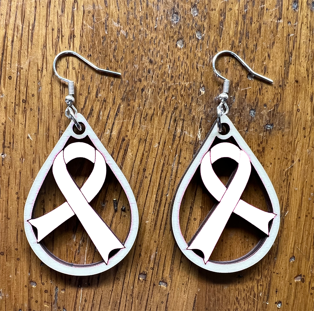 20080 White Tear Drop Ribbon JEWELRY HQ-TBM