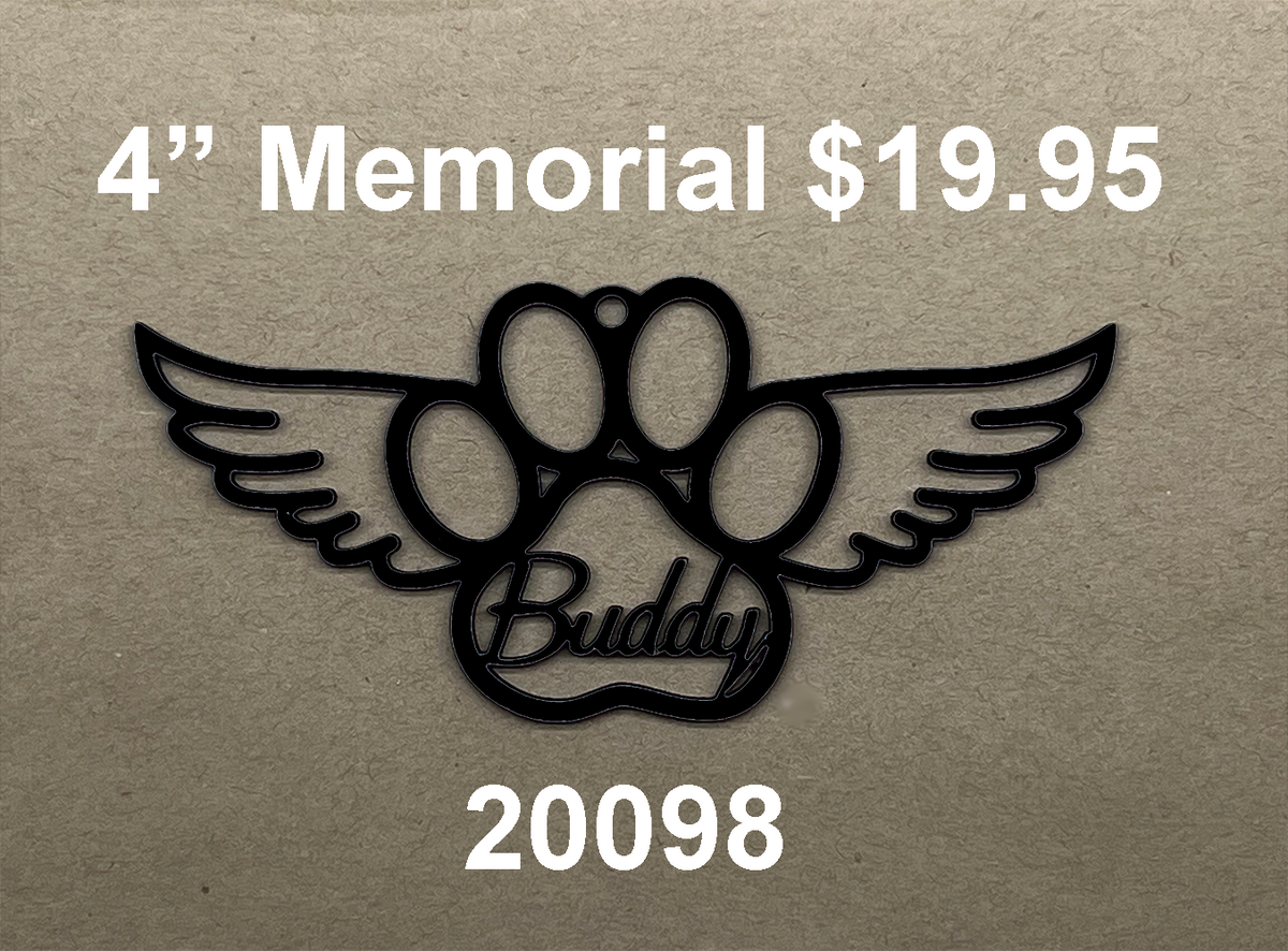 20098 Memorial Paw with Wings Xmas ORNAMENT