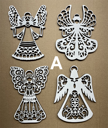 20118 Angel 4pc SET ORNAMENT HQ-TBM