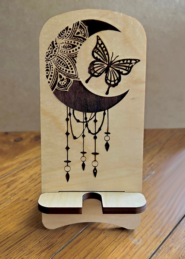 20029 LEW PHONE STAND w Dream Catcher Butterfly HQ-TBM