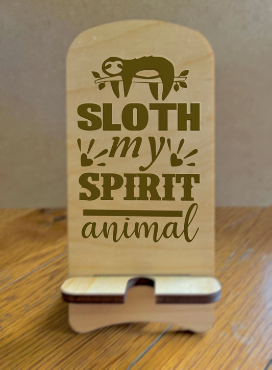 20091 LEW PHONE STAND w Sloth Spirit Animal HQ-TBM