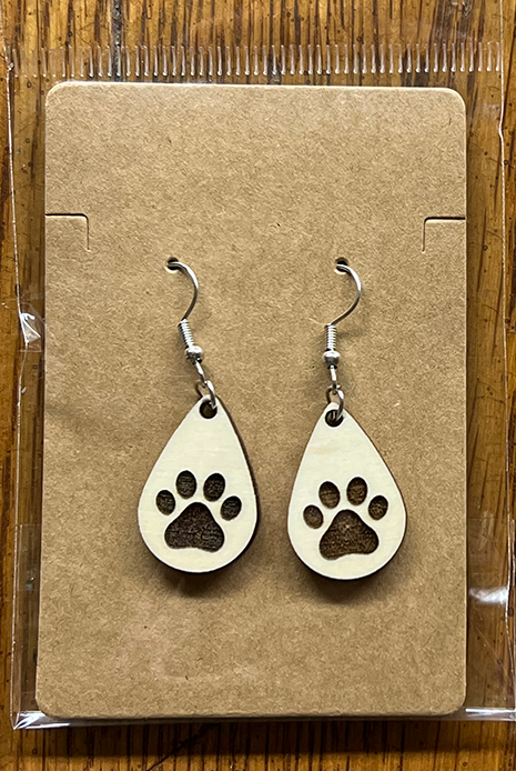 20021 Tear Drop w Engraved Paw Print JEWELRY HQ-TBM