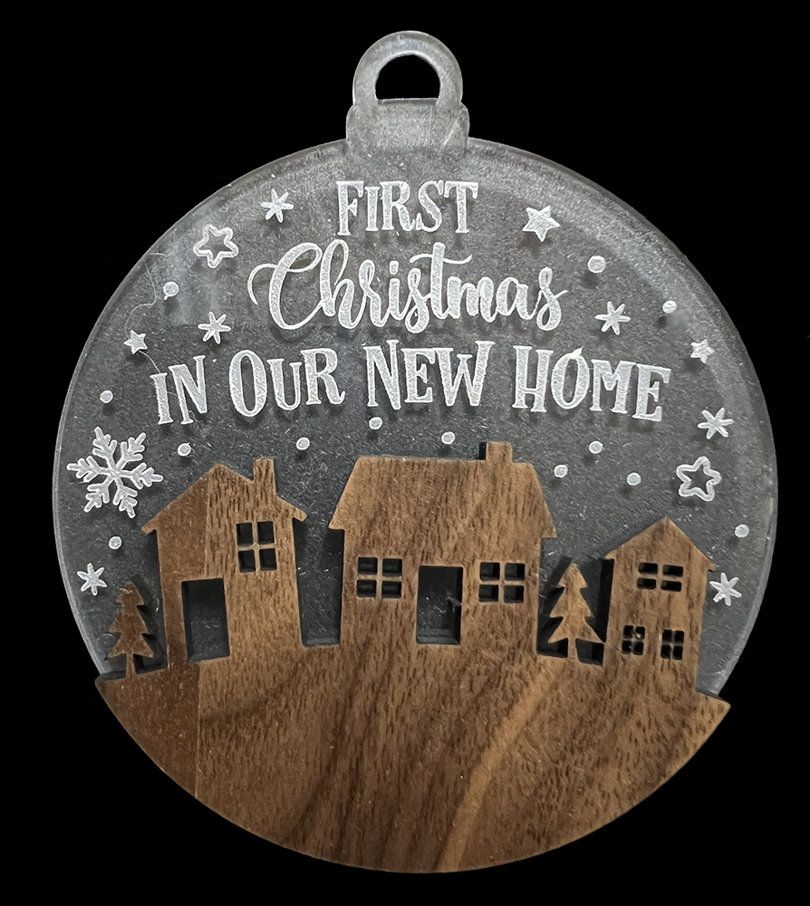 20012 1st Christmas In New Home w Snow Layer ORNAMENT