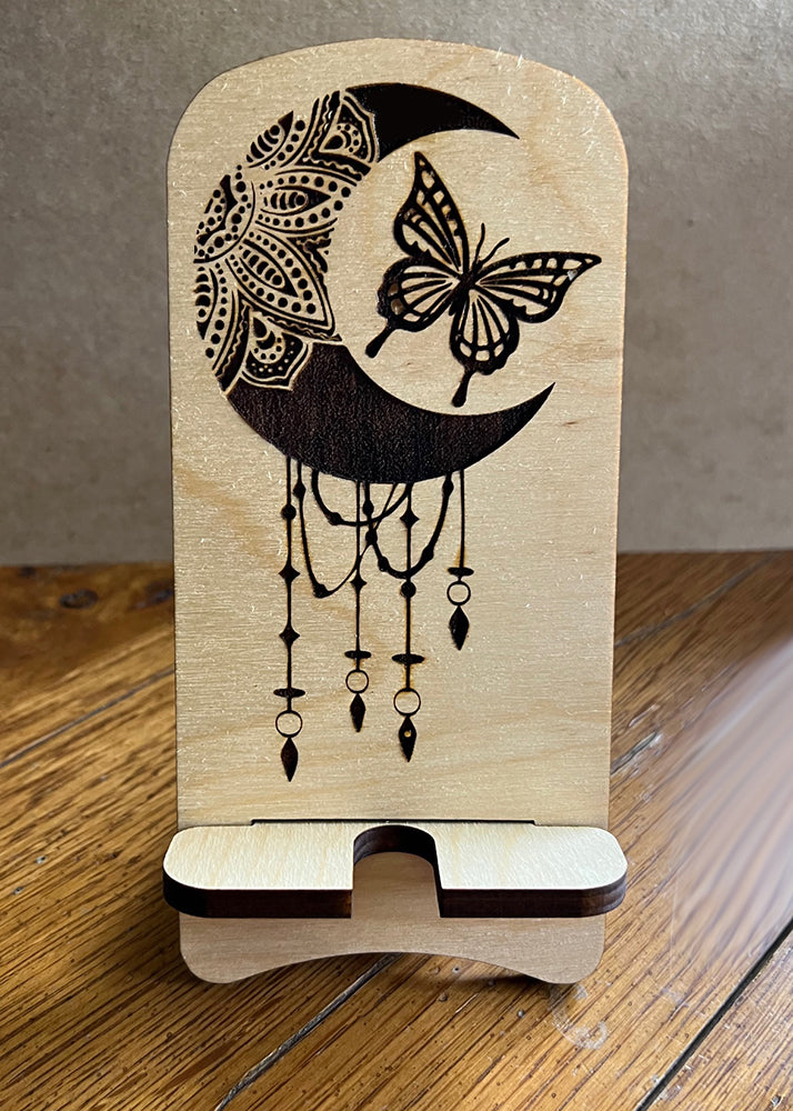 20029 LEW PHONE STAND w Dream Catcher Butterfly HQ-TBM