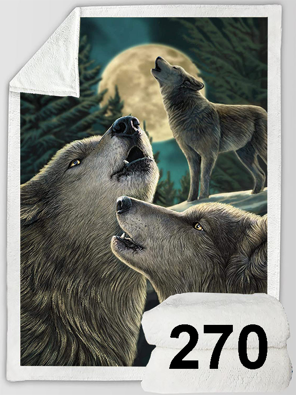 PREORDER Wolf 60"x80" Sherpa Blanket