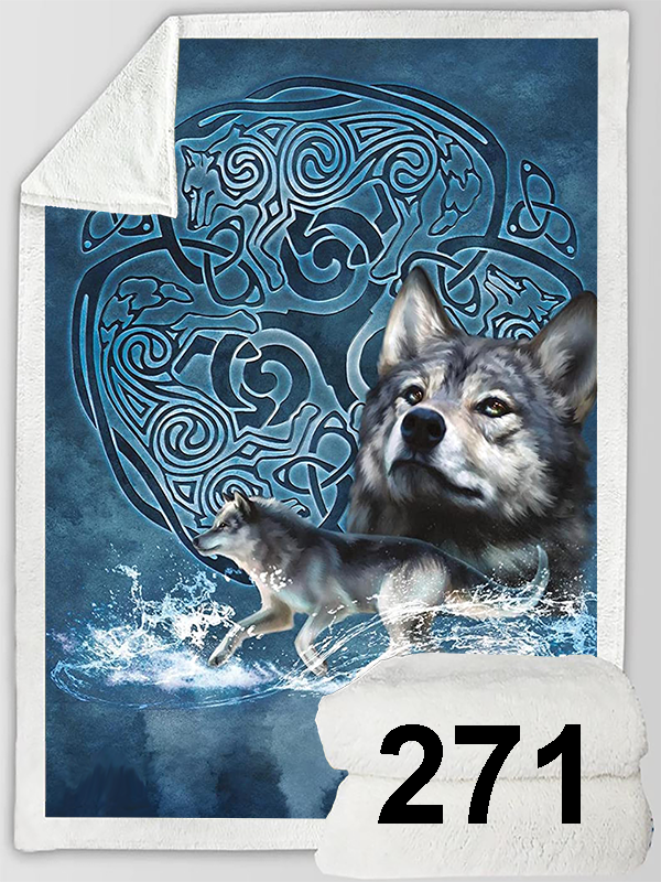 PREORDER Wolf 60"x80" Sherpa Blanket