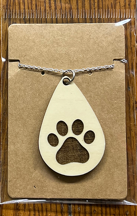 20021 Tear Drop w Engraved Paw Print JEWELRY HQ-TBM