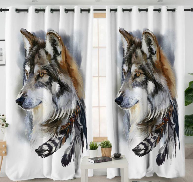 PREORDER Wolf #6 Window Curtains 2 pc SET