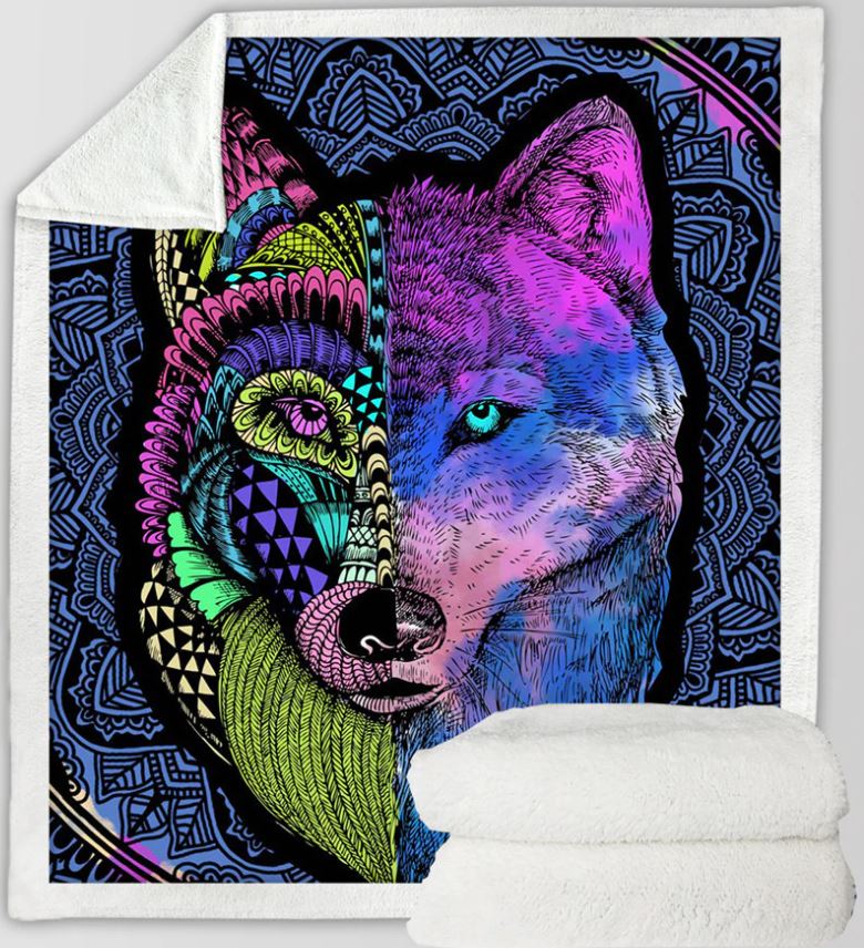 PREORDER Wolf #7 Sherpa Blanket