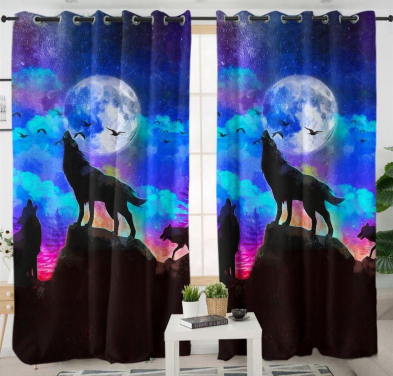 PREORDER Wolf #7 Window Curtains 2 pc SET
