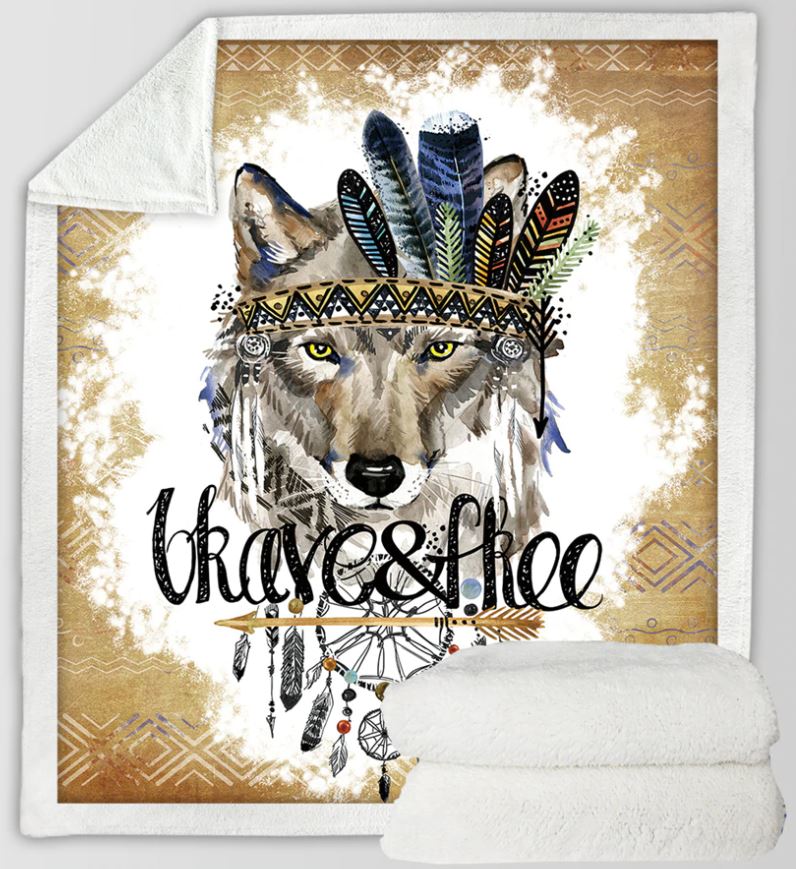 PREORDER Wolf #8 Sherpa Blanket