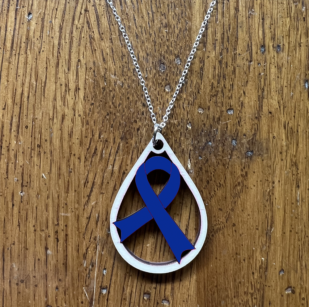 20082 Blue Tear Drop Ribbon JEWELRY HQ-TBM