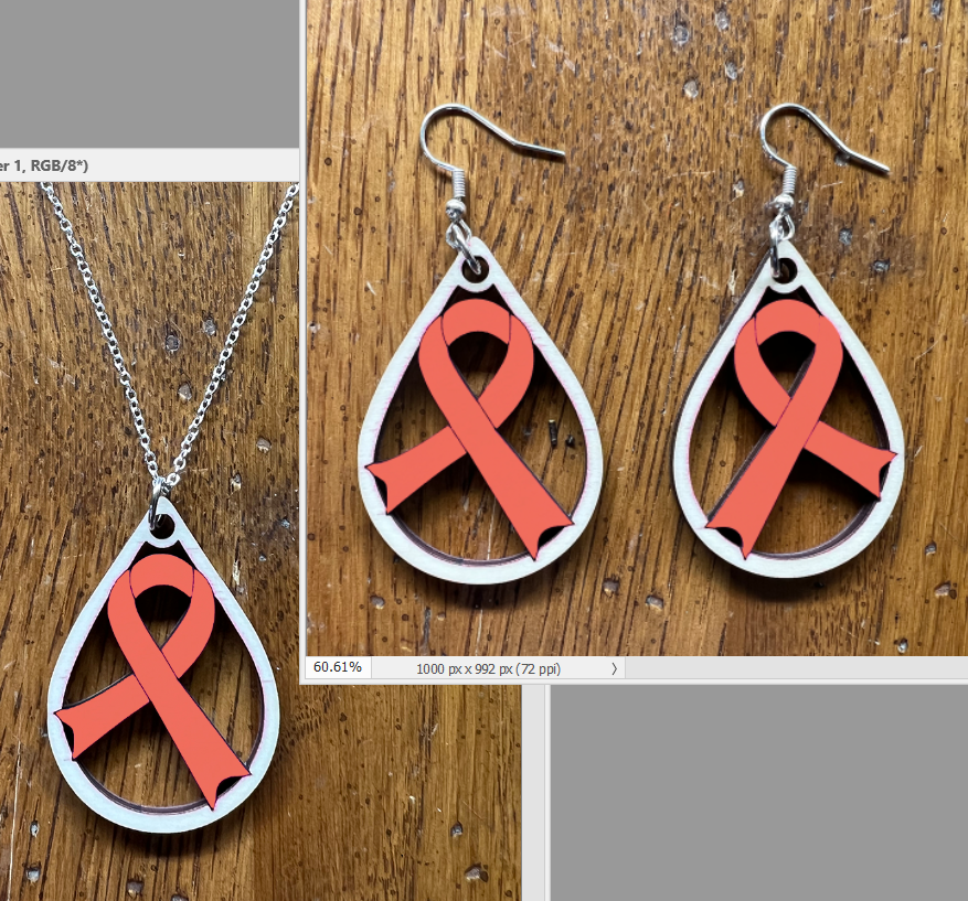 20083 Coral Tear Drop Ribbon JEWELRY HQ-TBM