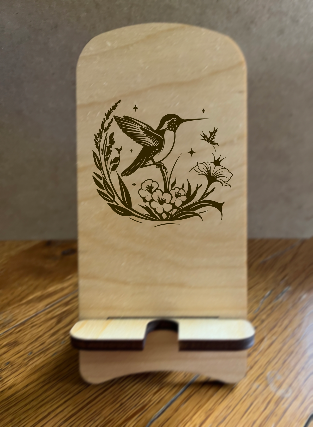 20087 LEW PHONE STAND w Hummingbird Floral HQ-TBM