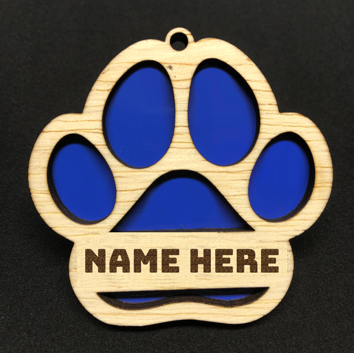 20014 CUSTOM Paw w Color Layer ORNAMENT