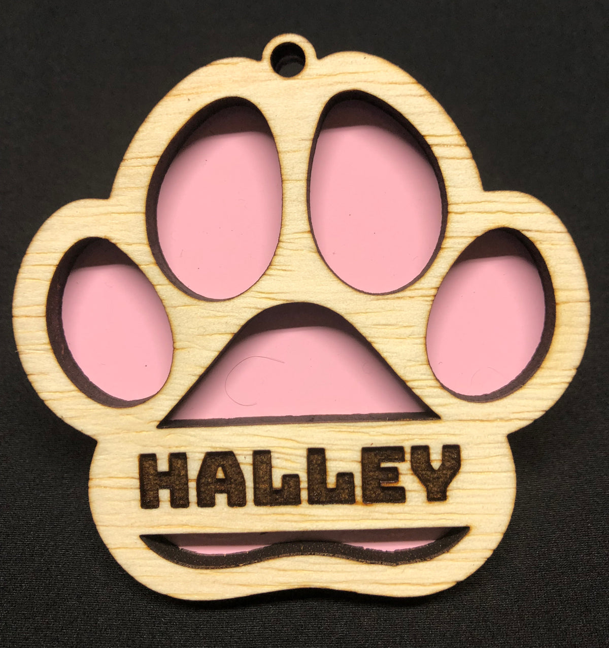 20014 CUSTOM Paw w Color Layer ORNAMENT