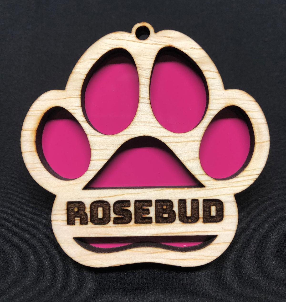 20014 CUSTOM Paw w Color Layer ORNAMENT