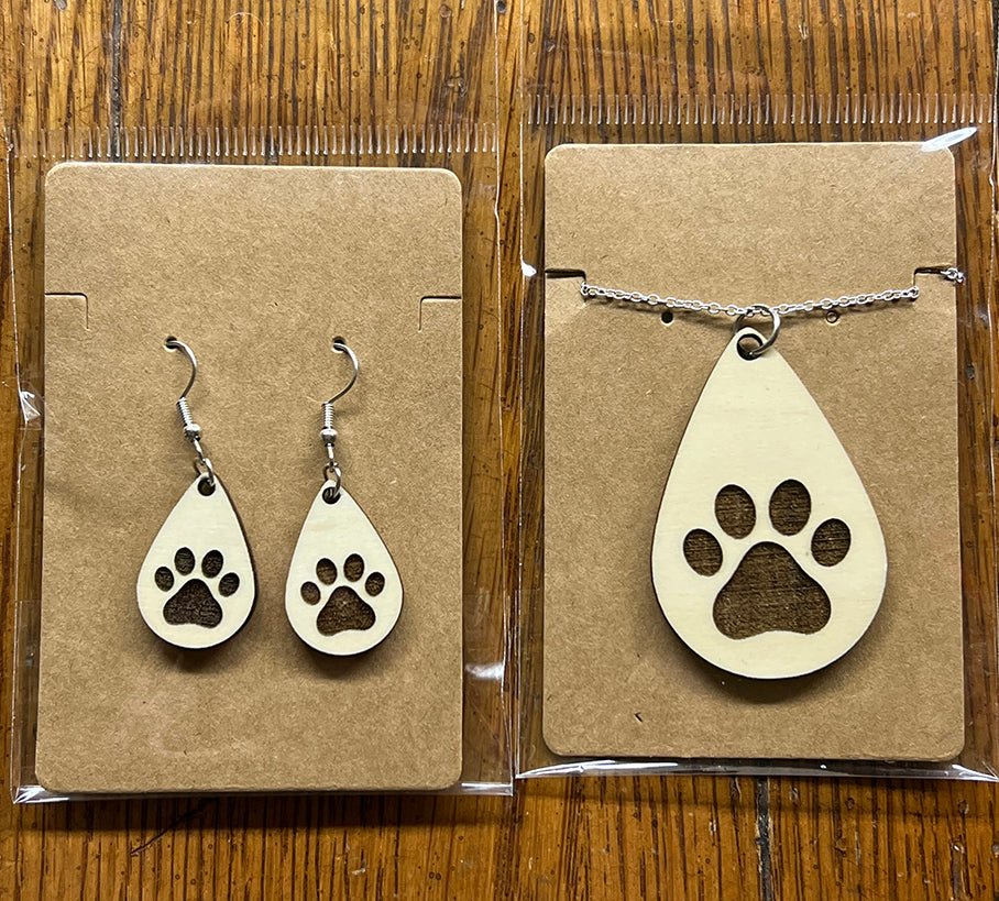 20021 Tear Drop w Engraved Paw Print JEWELRY HQ-TBM