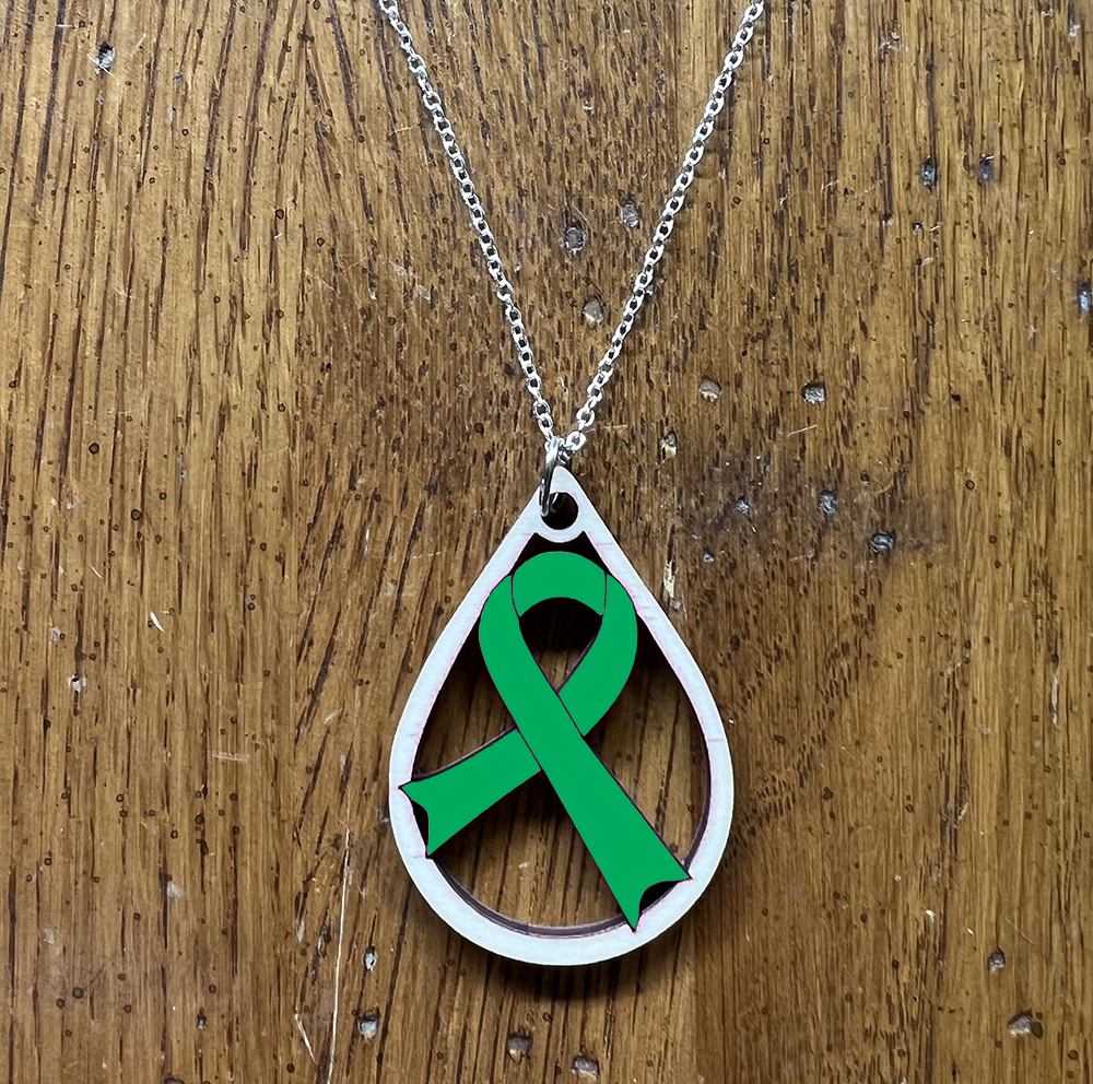 20084 Green Tear Drop Ribbon JEWELRY HQ-TBM