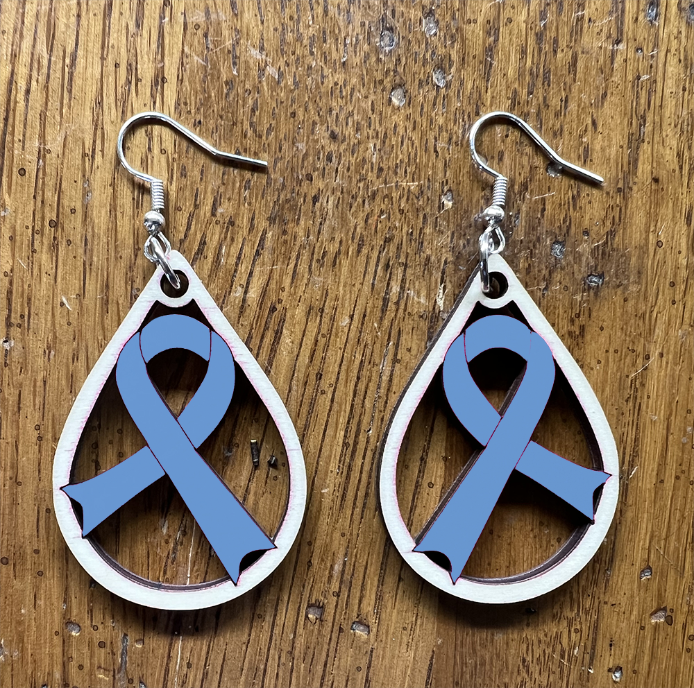 20075 Light Blue Tear Drop Ribbon JEWELRY HQ-TBM
