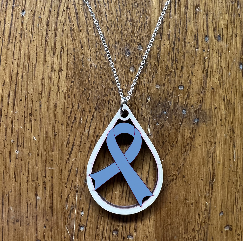 20075 Light Blue Tear Drop Ribbon JEWELRY HQ-TBM