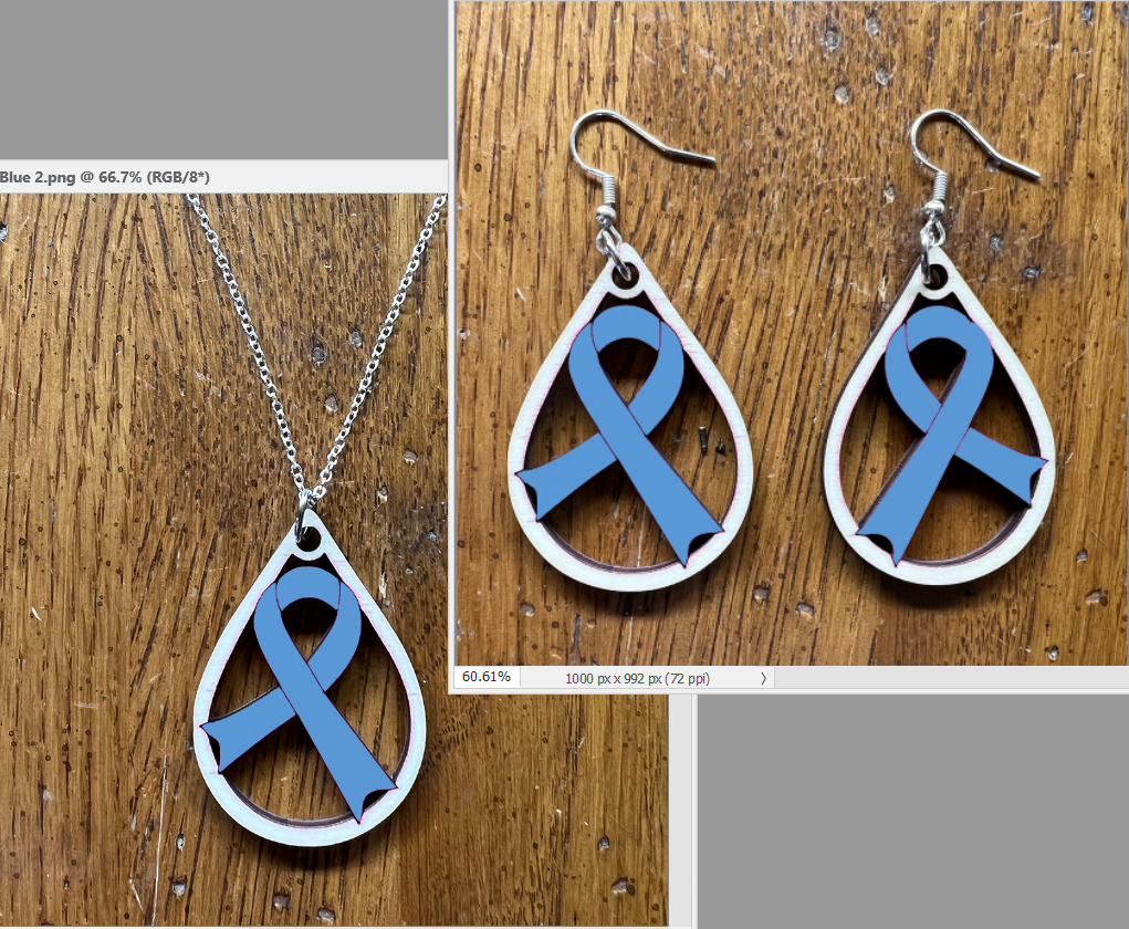 20075 Light Blue Tear Drop Ribbon JEWELRY HQ-TBM