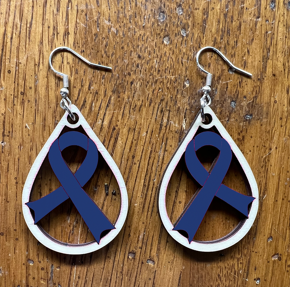 20085 Navy Tear Drop Ribbon JEWELRY HQ-TBM