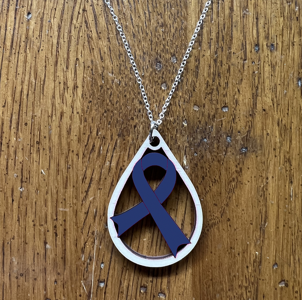 20085 Navy Tear Drop Ribbon JEWELRY HQ-TBM