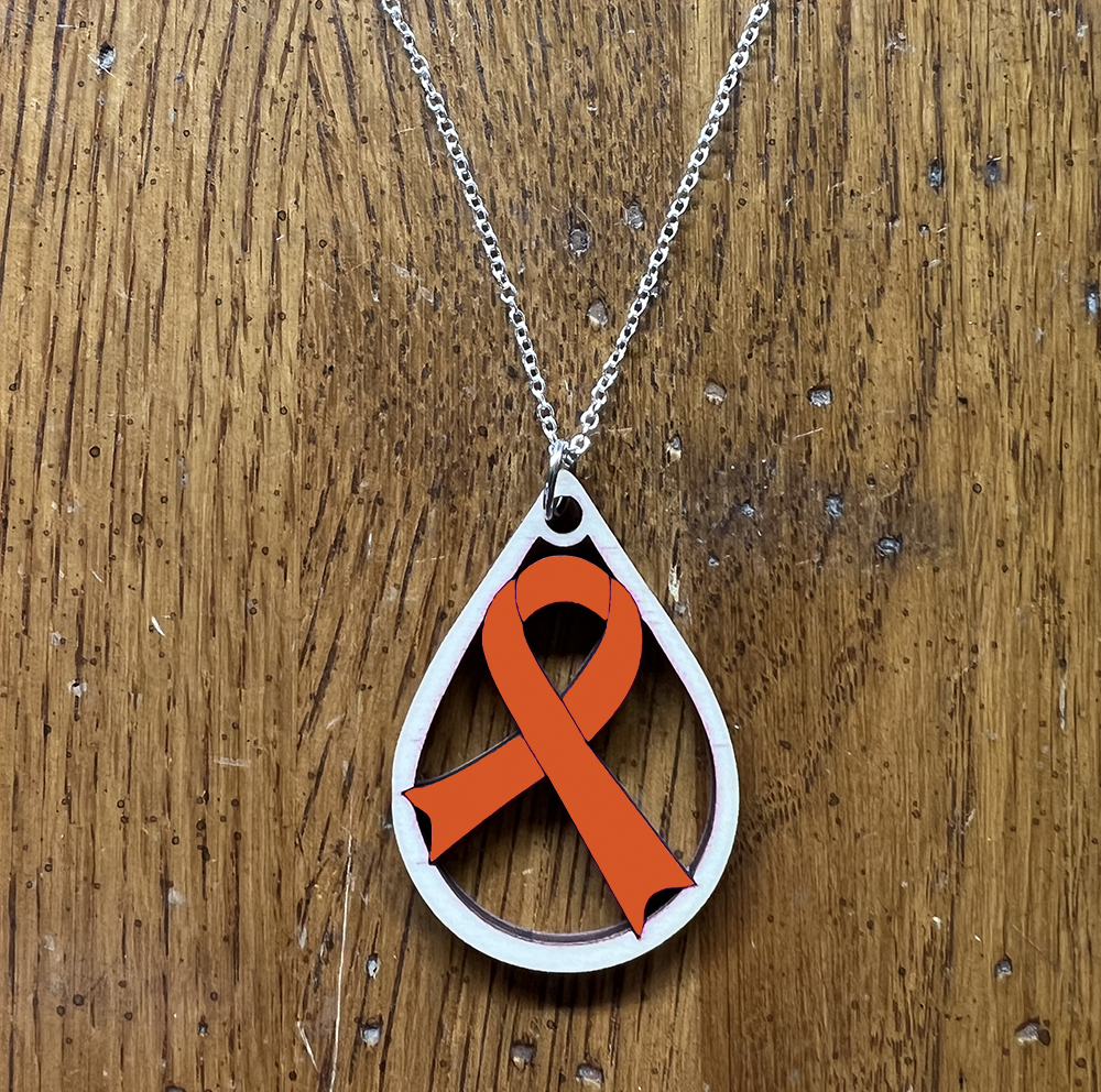 20081 Orange Tear Drop Ribbon JEWELRY HQ-TBM
