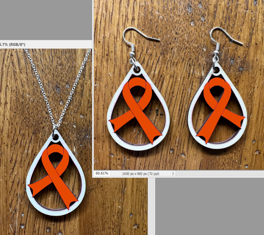 20081 Orange Tear Drop Ribbon JEWELRY HQ-TBM