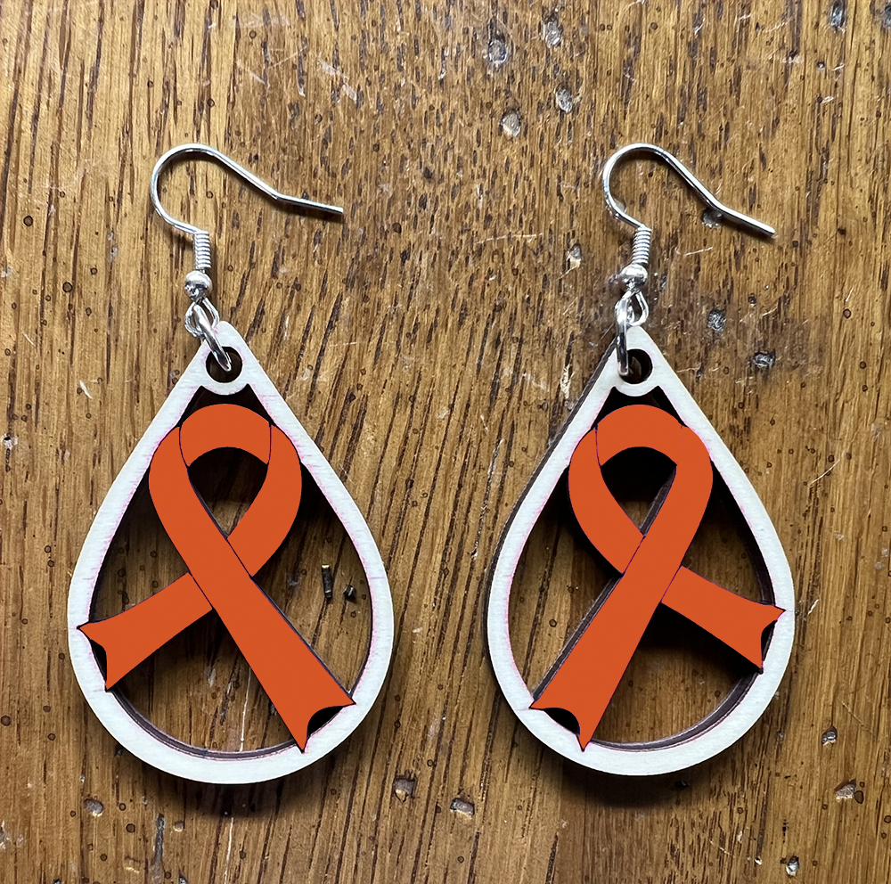 20081 Orange Tear Drop Ribbon JEWELRY HQ-TBM
