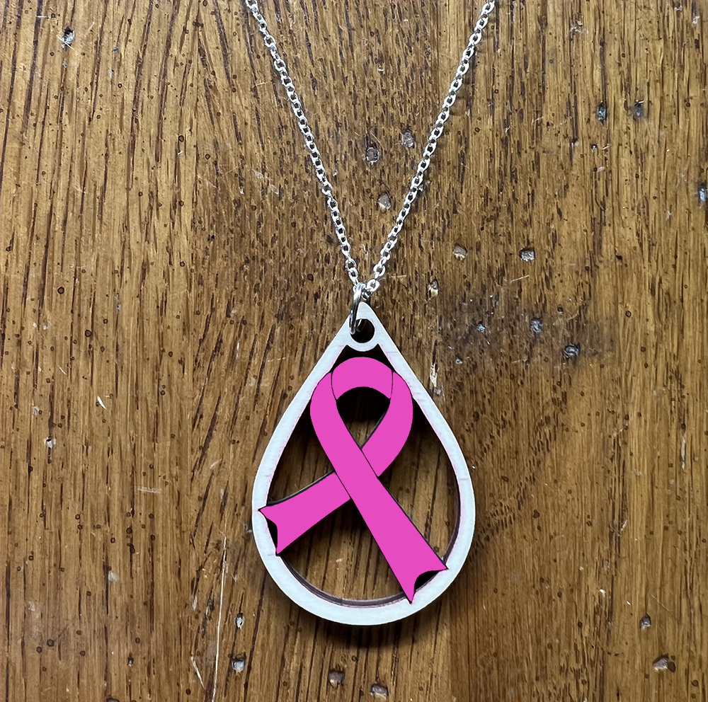 20072 Pink Tear Drop Ribbon JEWELRY HQ-TBM