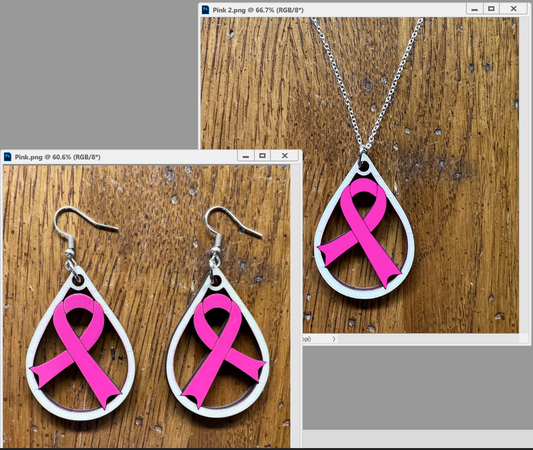 20072 Pink Tear Drop Ribbon JEWELRY HQ-TBM