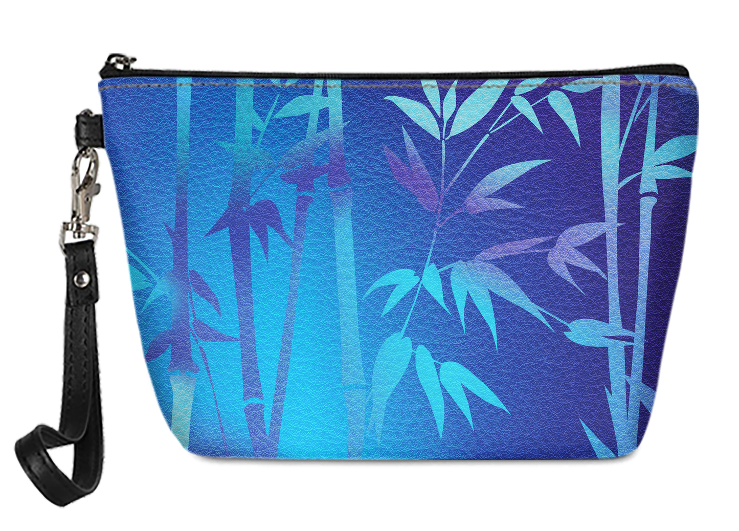 PREORDER 8161 Sky Blue Bamboo Cosmetic Pouch Wristlet