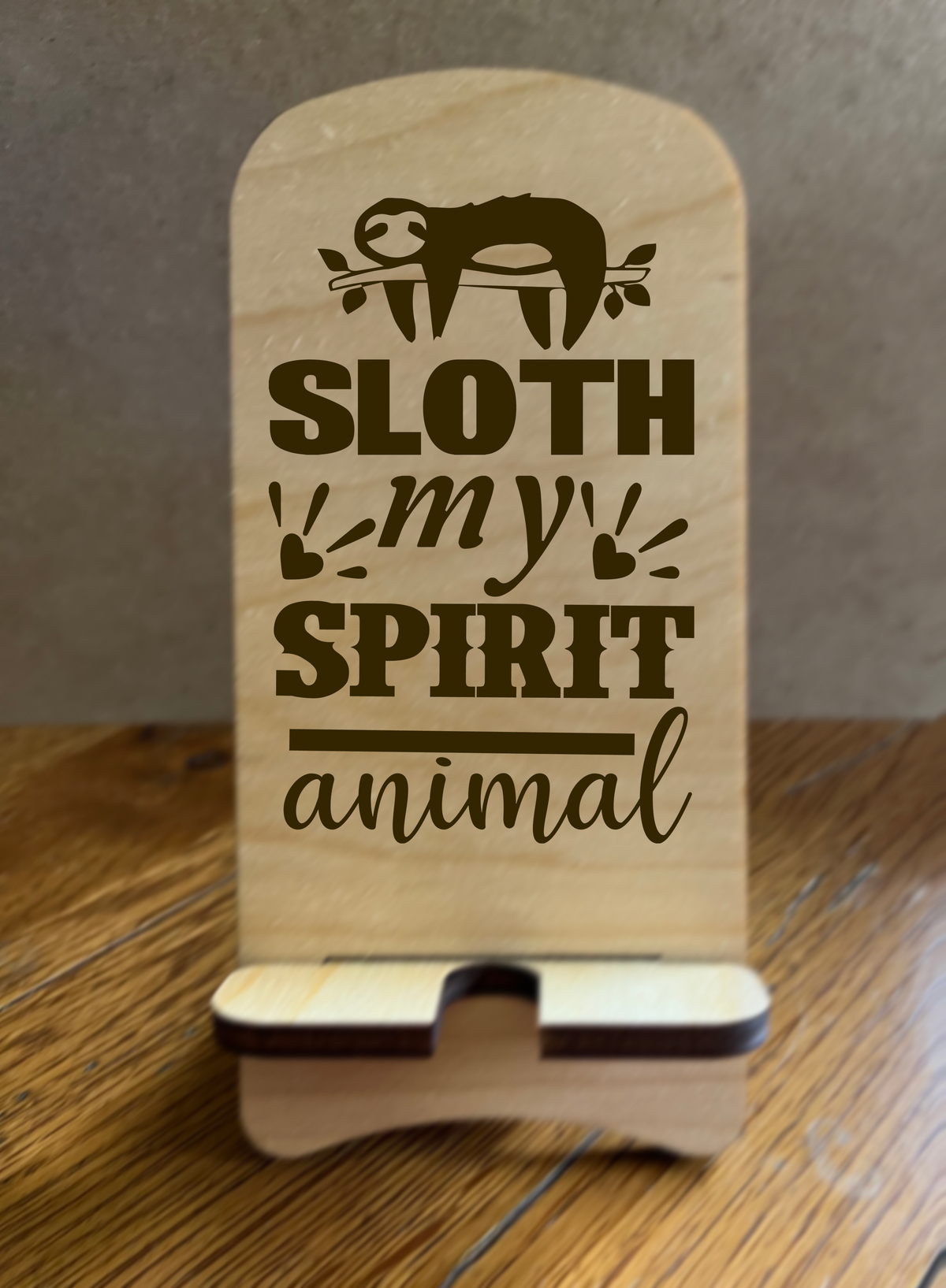 20091 LEW PHONE STAND w Sloth Spirit Animal HQ-TBM