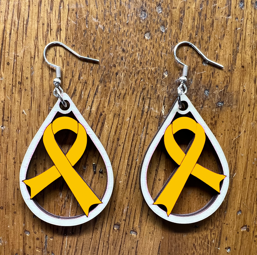 20086 Gold Tear Drop Ribbon JEWELRY HQ-TBM
