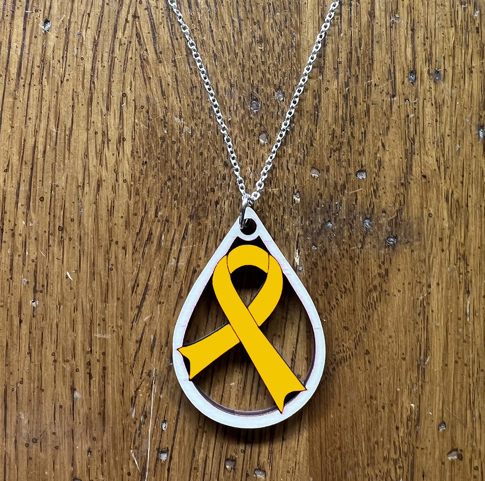 20086 Gold Tear Drop Ribbon JEWELRY HQ-TBM