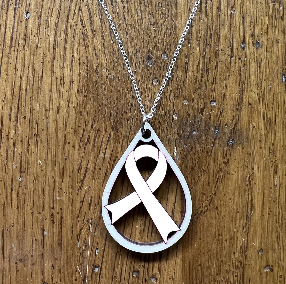 20080 White Tear Drop Ribbon JEWELRY HQ-TBM