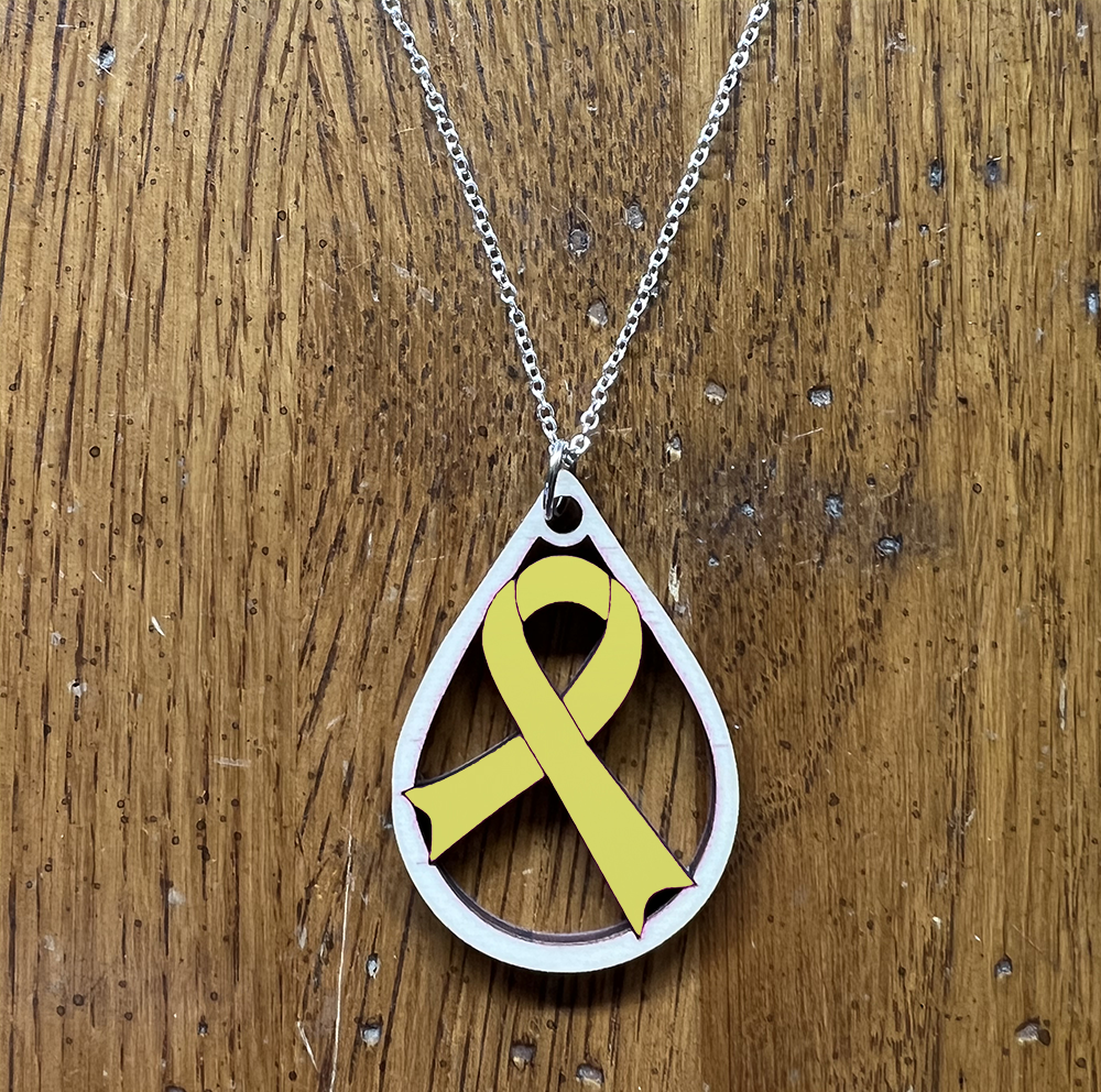 20074 Yellow Tear Drop Ribbon JEWELRY HQ-TBM