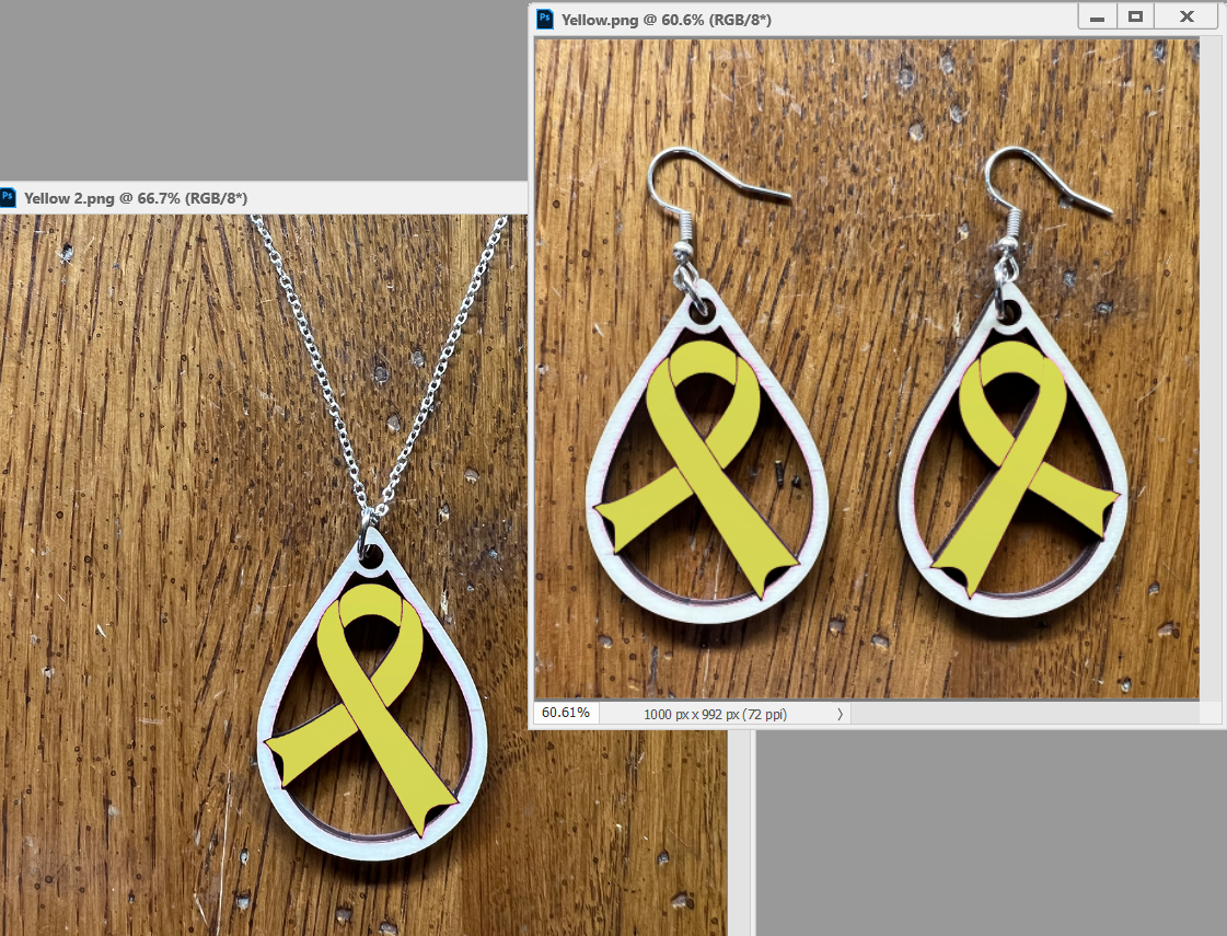 20074 Yellow Tear Drop Ribbon JEWELRY HQ-TBM