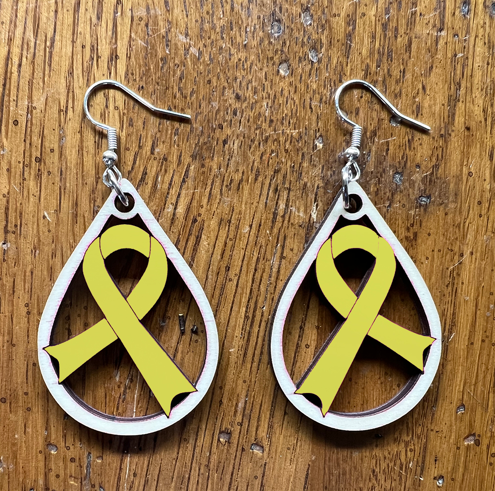 20074 Yellow Tear Drop Ribbon JEWELRY HQ-TBM