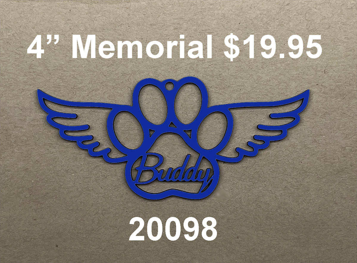 20098 Memorial Paw with Wings Xmas ORNAMENT