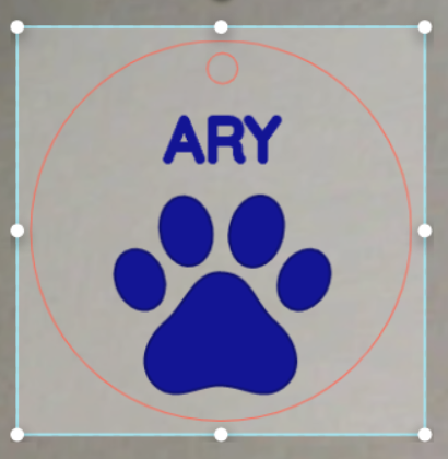 20050 Circle w Engraved Paw Print JEWELRY HQ-TBM
