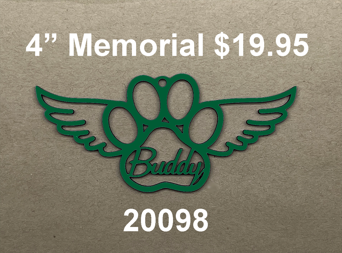 20098 Memorial Paw with Wings Xmas ORNAMENT