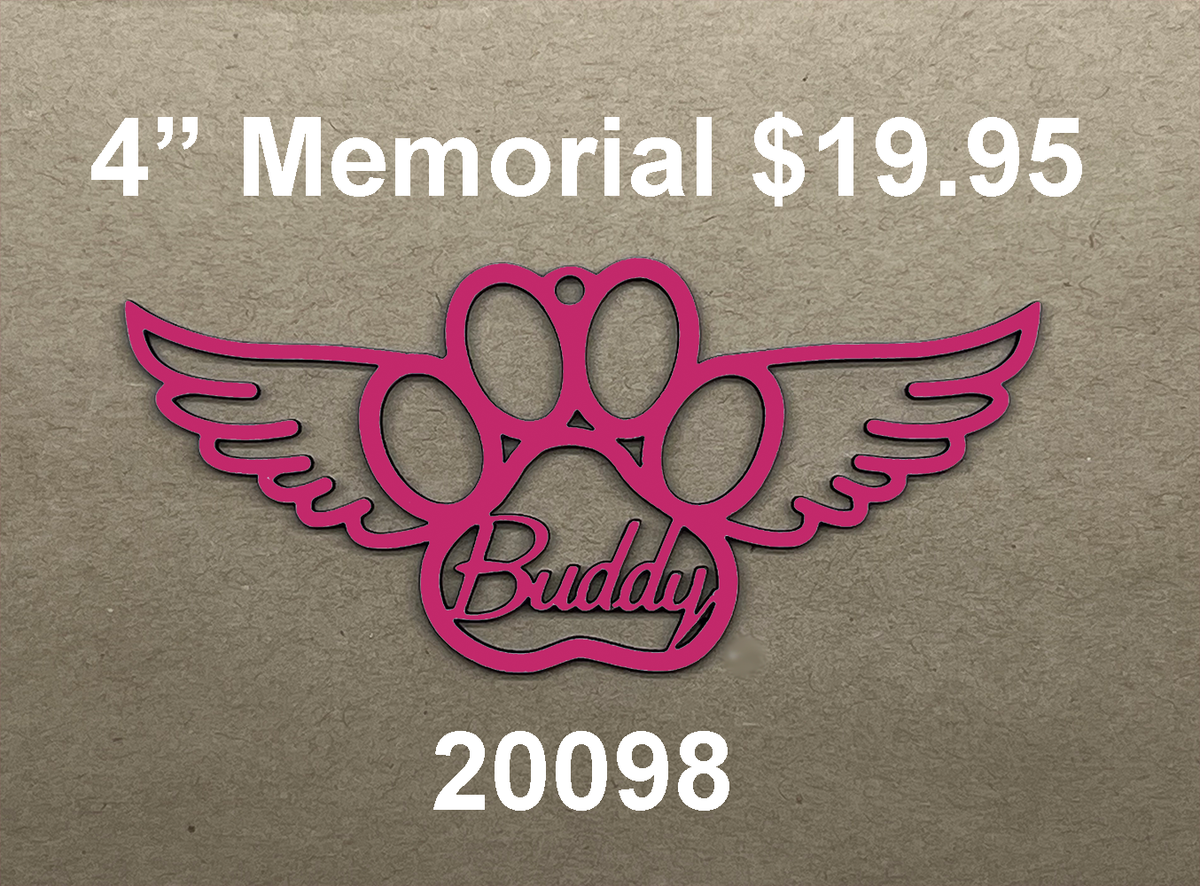 20098 Memorial Paw with Wings Xmas ORNAMENT